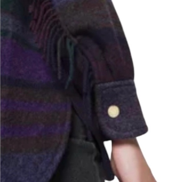 House of Harlow 1960 Oversized Western Fringed Plaid Jacket Size Small - Picture 7 of 9